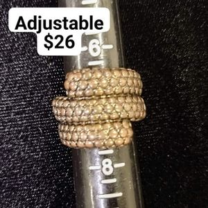 Gold tone cooked snake ring, adjustable